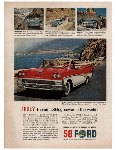 1958 Ford Coastal Convertible Ad circa. 1956