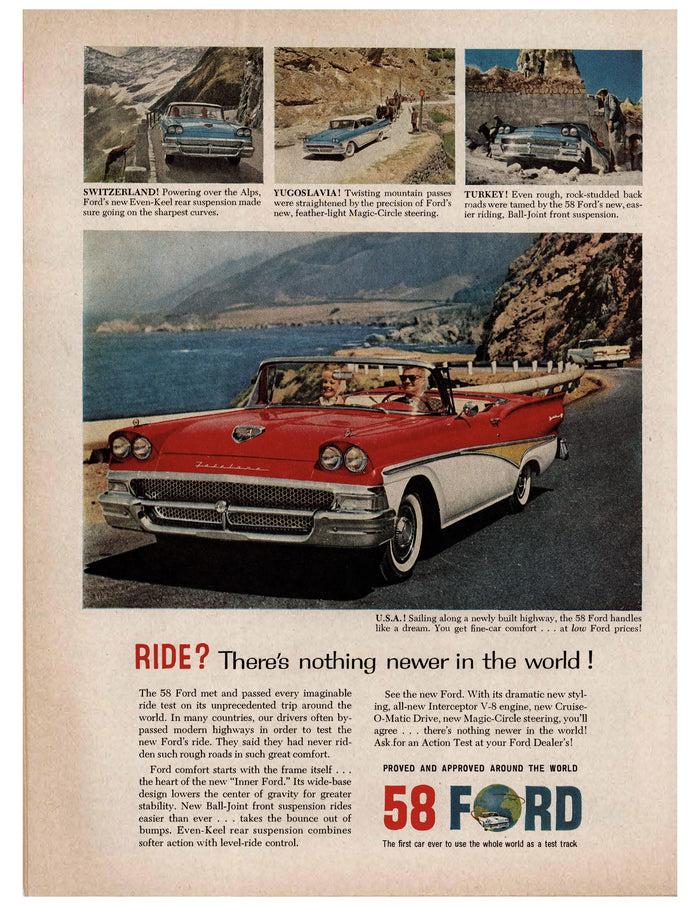 1958 Ford Coastal Convertible Ad circa. 1956
