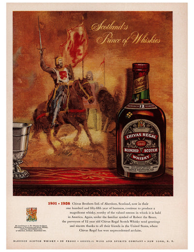 Chivas Regal Prince of Whiskies Knight Ad circa. 1955