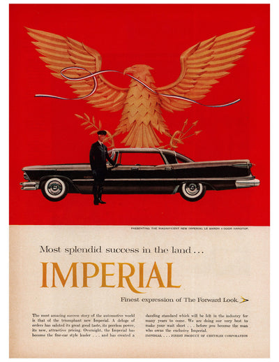 Imperial Luxury Car Golden Eagle Ad circa. 1954