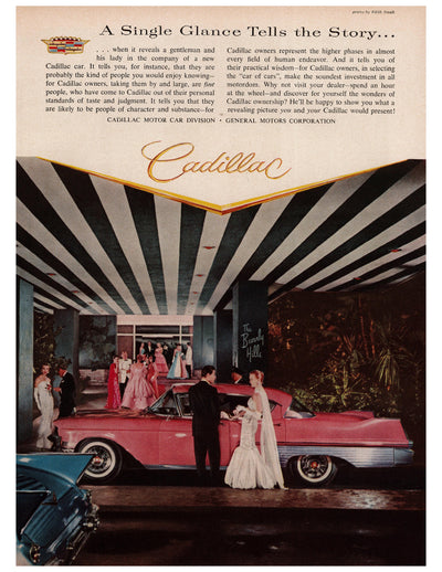 Cadillac Pink Coupe Beverly Hills Party Ad circa. 1953
