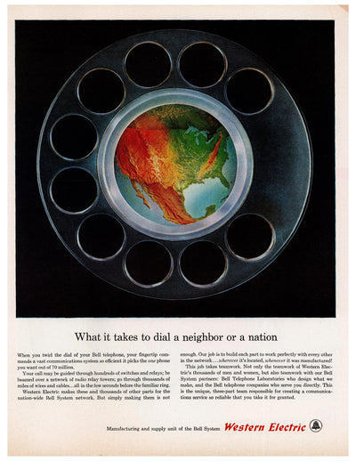 Western Electric World Dial Telephone Ad circa. 1955