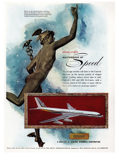 Convair Jetliner Masterpiece of Speed Ad circa. 1960