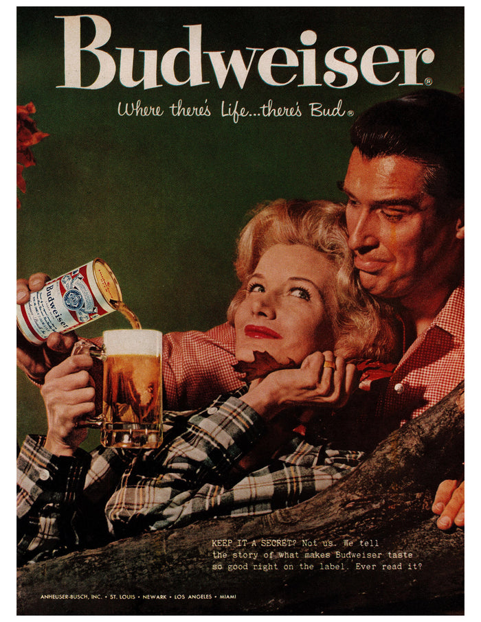 Budweiser Autumn Couple Beer Ad circa. 1958