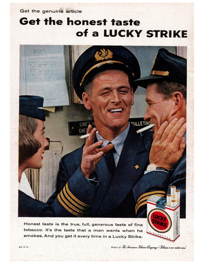 Lucky Strike Airline Crew Cigarette Ad circa. 1952