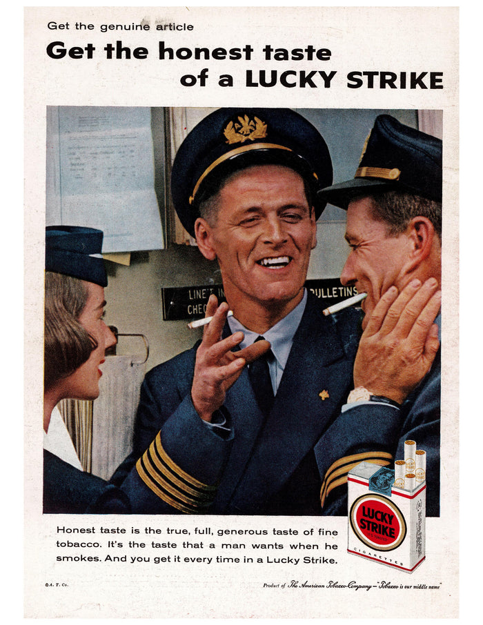 Lucky Strike Airline Crew Cigarette Ad circa. 1952