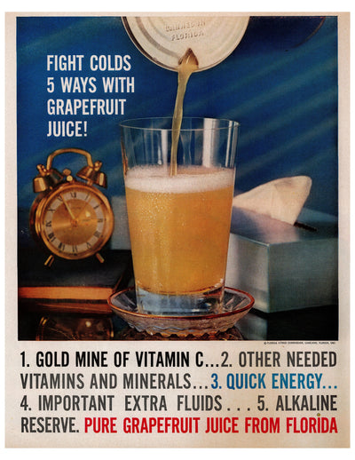 Grapefruit Juice Fight Colds Five Ways Ad circa. 1962