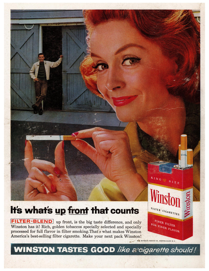 Winston It's What's Up Front That Counts Ad circa. 1955