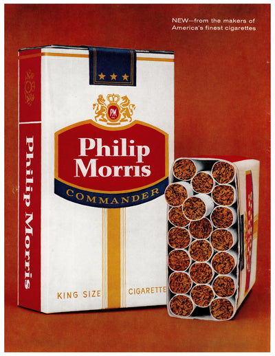 Philip Morris Commander King Size Pack Ad circa. 1960