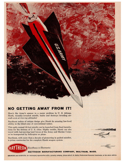 Raytheon Hawk Guided Missile Defense Ad circa. 1959