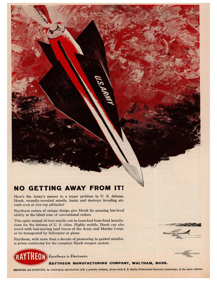 Raytheon Hawk Guided Missile Defense Ad circa. 1959