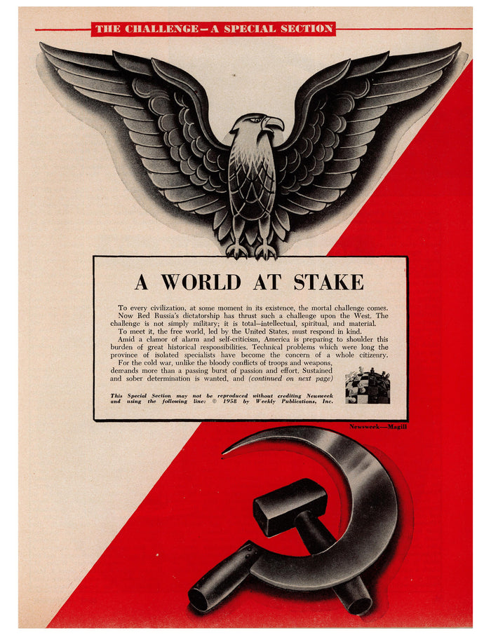 A World at Stake Cold War Eagle and Hammer Ad circa. 1958