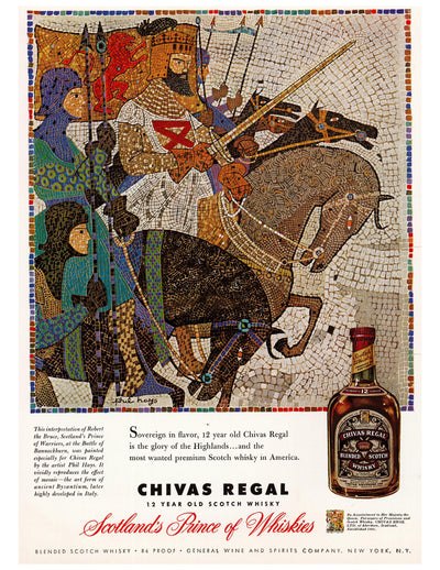 Chivas Regal Mosaic Knight Scotch Ad circa. 1954