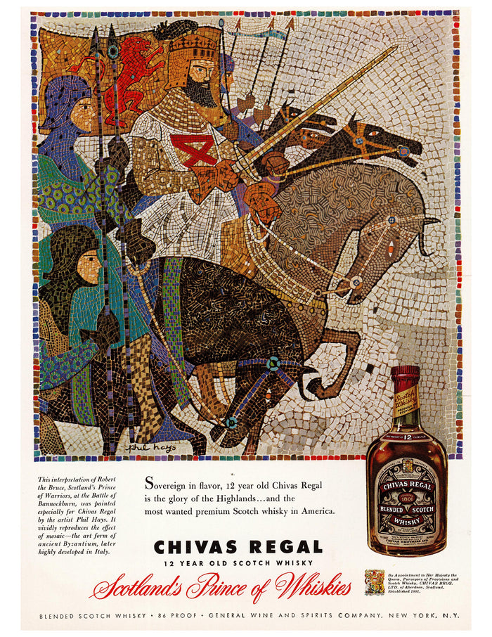 Chivas Regal Mosaic Knight Scotch Ad circa. 1954