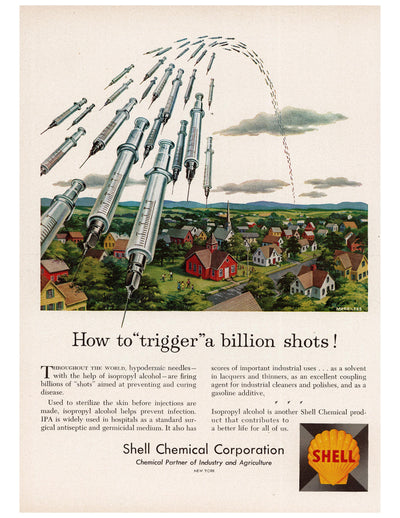 Shell Chemical Trigger a Billion Shots Syringe Ad circa. 1957