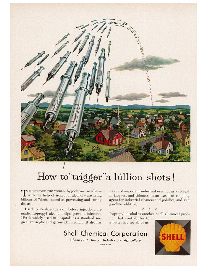Shell Chemical Trigger a Billion Shots Syringe Ad circa. 1957