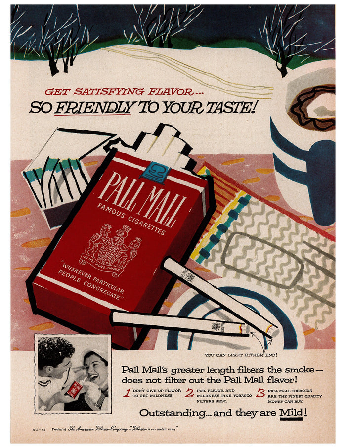 Pall Mall Friendly to Your Taste Picnic Ad circa. 1956